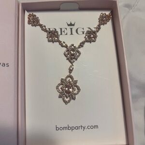 Reign Princess Collection Bomb Party- A Royal Statement Rose Gold Plate Necklace